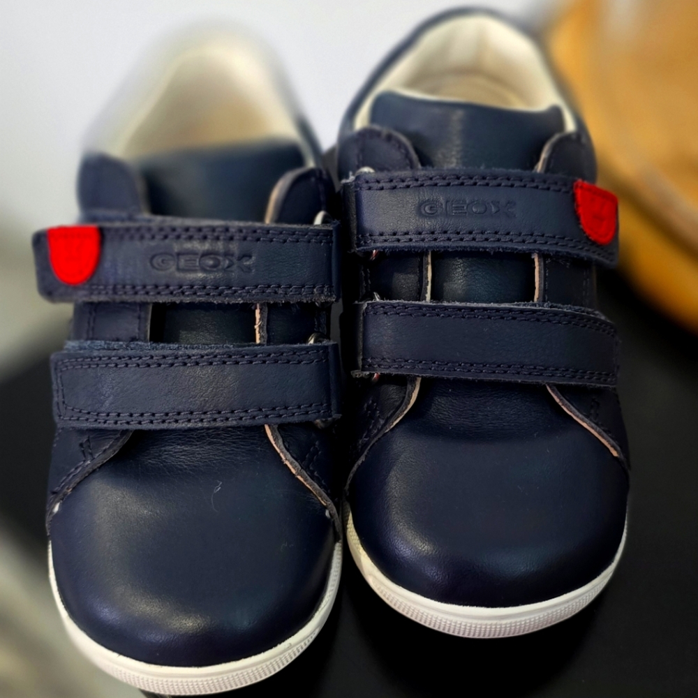 NWOT Geox Kids Navy and Red Sneakers